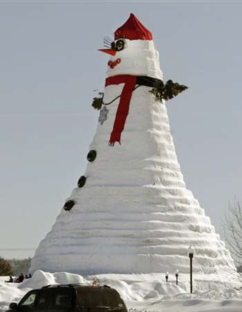 Maine still holds the world record for the tallest snowman